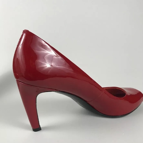 Via Spiga Frankie Scarlet RED Patent PeepToe Pump - Picture 3 of 8
